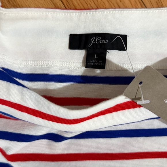 Striped Crewneck Women’s Top in Red, Blue & White - Picture 4 of 5